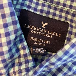 American Eagle plaid button shirt, men’s size XS